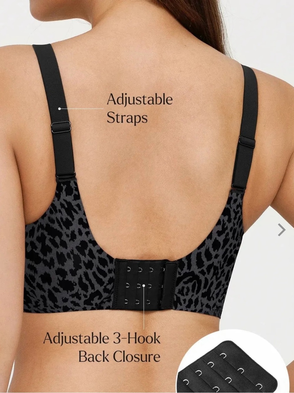 Seamless Wireless Jelly Leopard Contour Minimizer Support Bra - Picture 2 of 5